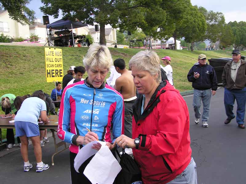 100-Coach Cherie and Jacque trying to keep track of 41 kids in 4 different races